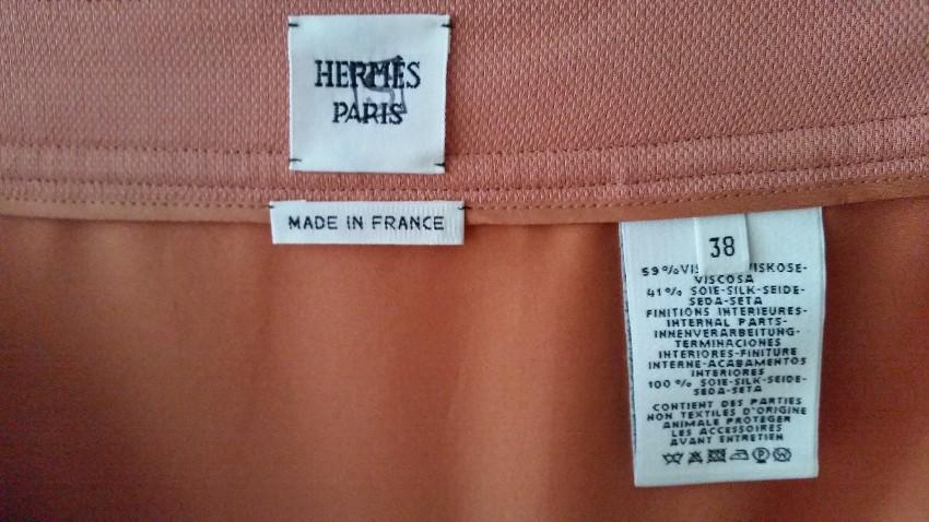 Hermes Rose Bubinga Esprit Silk Crepe Skirt