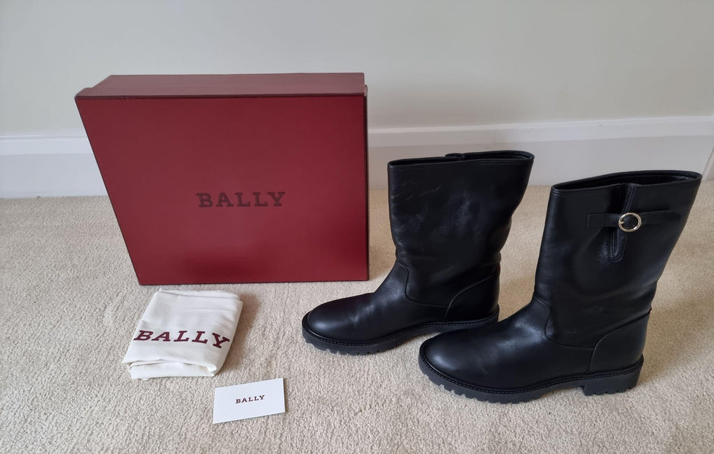 Bally Black Leather Daska Boots