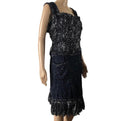 Silk Tweed Navy Dress