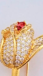 Bespoke Crystal Embellished Rose Brooch