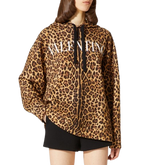 Oversized Leopard Print Hoodie