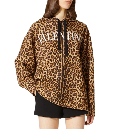 Oversized Leopard Print Hoodie