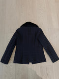 Burberry Black Quilted Jacket With Detachable Fur Collar