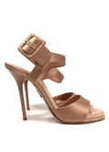 Paul Andrew Satin Nude Sandals
