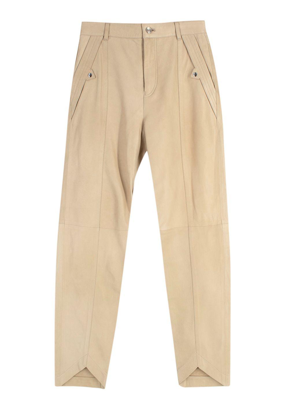 Iro Cream Fotsy Slim Leather Trousers