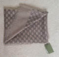 Gucci Brown GG Silk/Wool Scarf/Stole