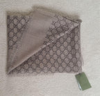 Gucci Brown GG Silk/Wool Scarf/Stole