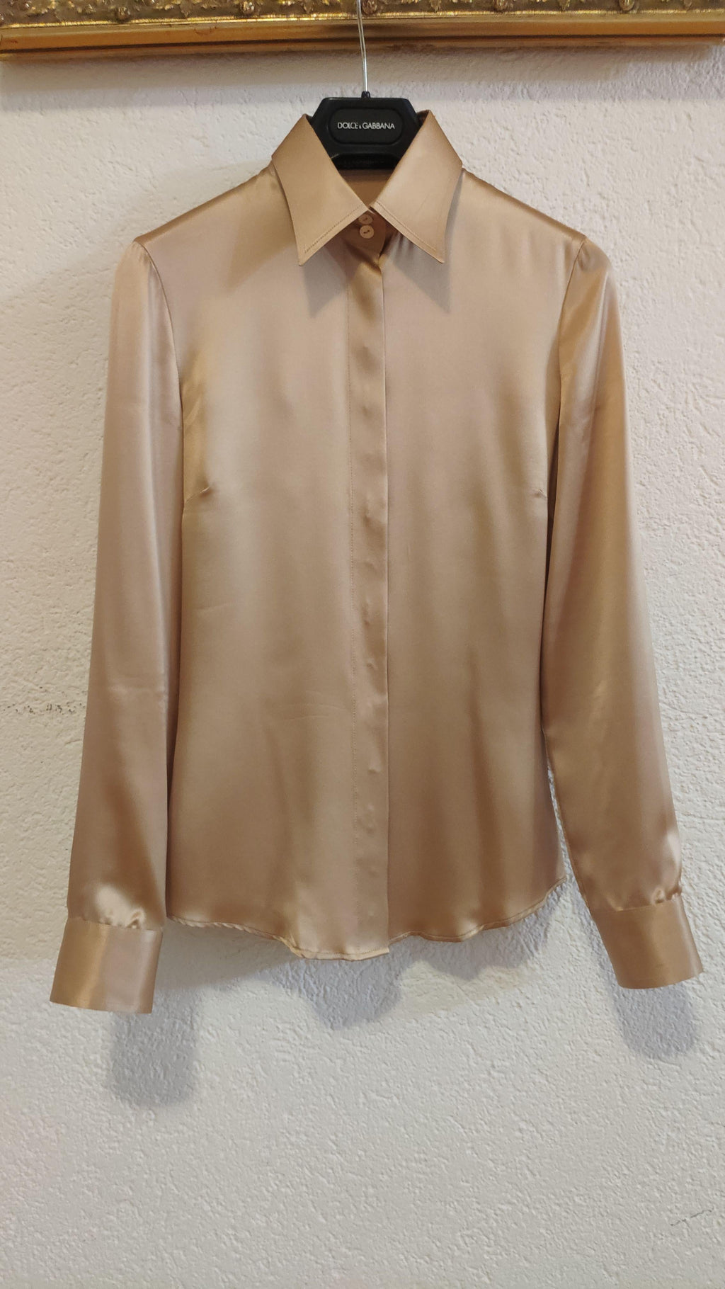 Dolce & Gabbana Champagne Gold Silk Shirt
