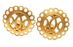 Hermes haba Gold plated Bijouterie Fantaisie round clip on earrings