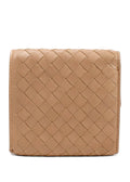 Bottega Veneta  Beige  Small Intrecciato Tri-Fold Wallet