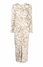 Kersey Chain Printed Ruched White Dress