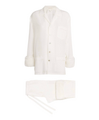 Olivia Von Halle Fifi Faux-Fur-Trim Silk Crepe Pyjamas