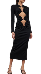 Christoper Esber Black Jersey Cut Out Dress