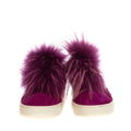 Mesh Raccoon Fur Trim Sneakers