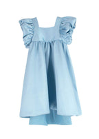 Hucklebones Blue Twisted Sleeve High Low Dress