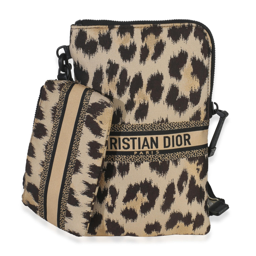 Christian Dior Leopard Technical Fabric DiorTravel Pouch Set