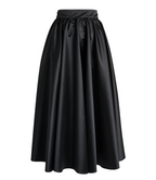 Patou Volume Satin Midi Skirt