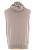 Brunello Cucinelli Beige Knitted Hooded Sweater Vest