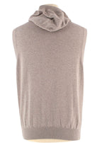 Brunello Cucinelli Beige Knitted Hooded Sweater Vest