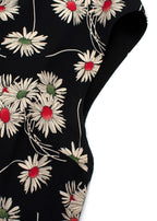 High Neck Floral Print Sleeveless Dress