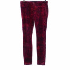 J BRAND Black Red Floral Velvet Pants