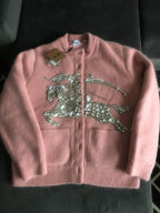 Burberry Pink Crystal Embellished Cardigan