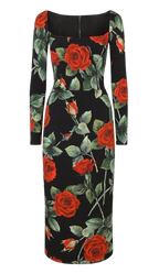 Dolce & Gabbana Rose Print Bodycon Dress