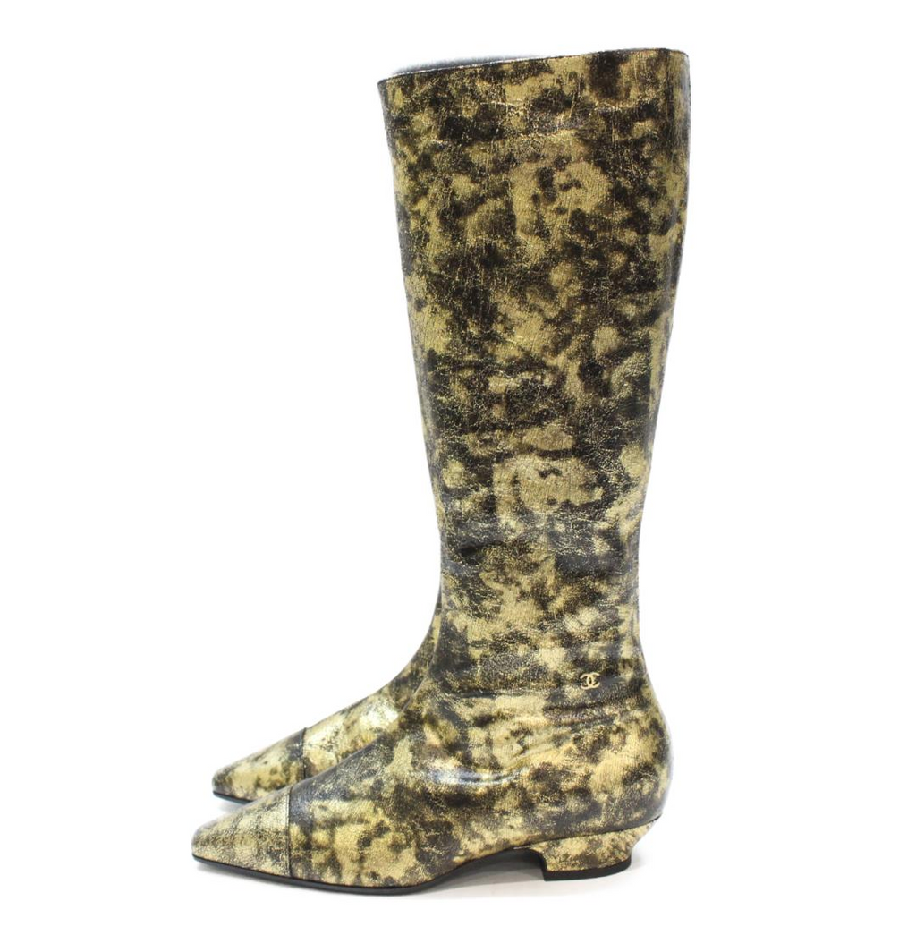 CC Gold Leather Riding Boots