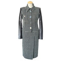 Chanel Checked Suit With Leather Sleeves