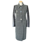 Chanel Checked Suit With Leather Sleeves