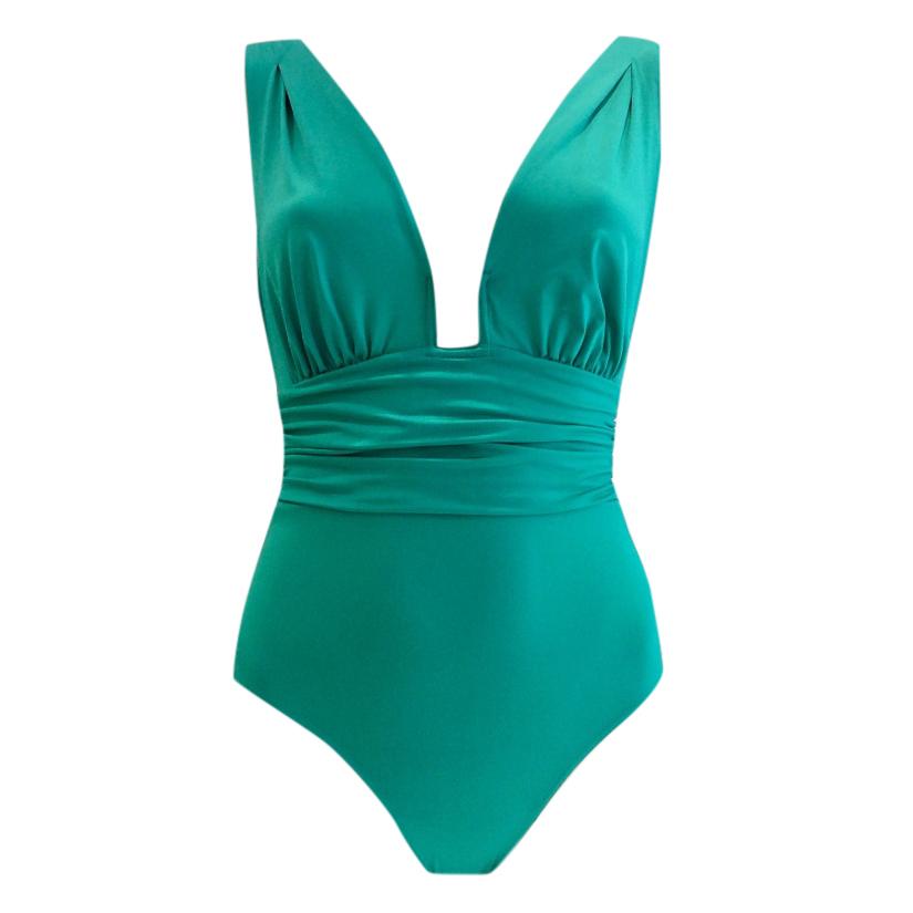 Nicole Olivier Emerald Green Couture One-Piece Swimsuit