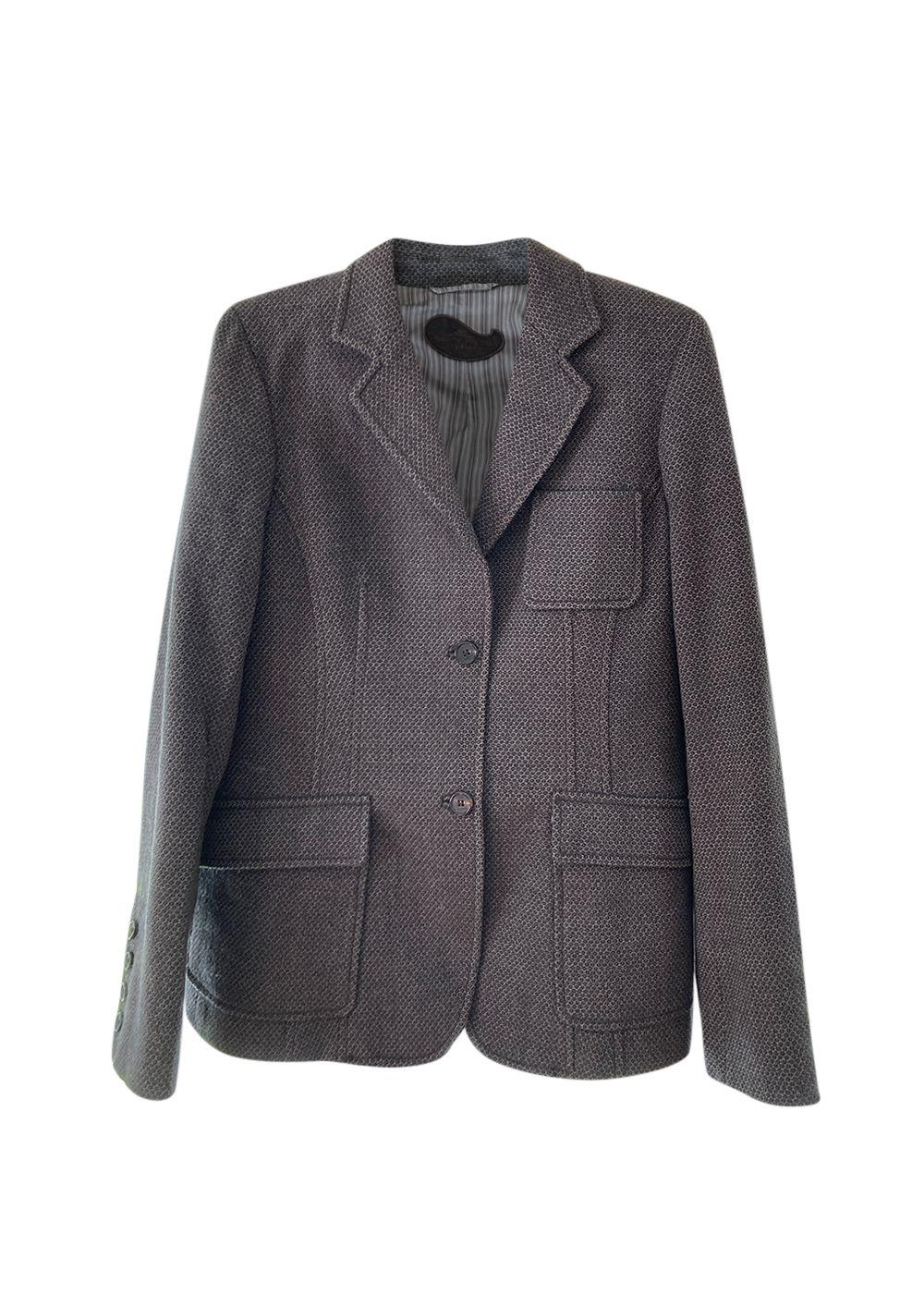 Brown Single Breasted Wool Blazer Jacket