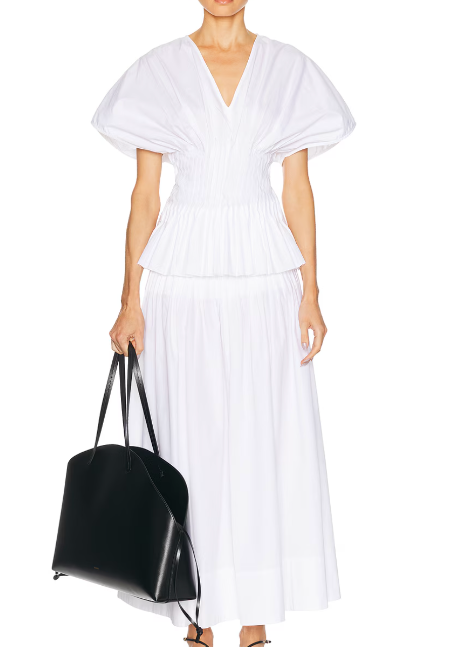 House of Dagmar Poplin V Neck Top