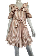 Zimmermann Orange Striped Silk Blend Mini Dress