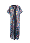 Hermes Blue Patterned En Roue Libre Beach Caftan Dress