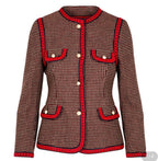 Gucci Red Tiger Embroidered Jacket with Faux Pearl Button Detail