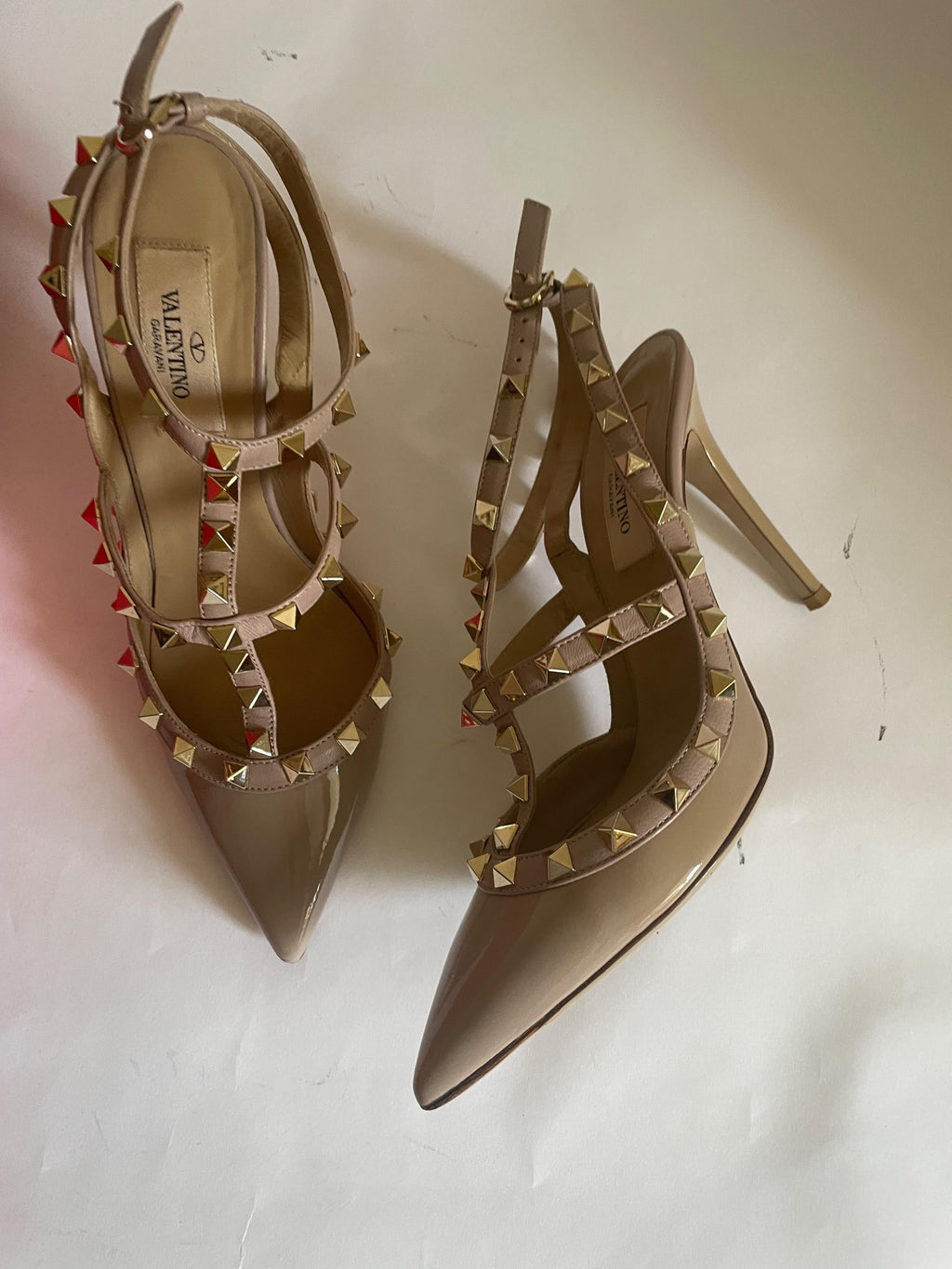 Patent Leather Rockstud Caged 100 Pumps