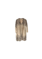 Beige Leopard Print Leather Dress & Jacket