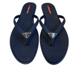 Prada Navy Rubber Thong Flats