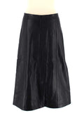 DL 1916 Black Leather Obsidian Alma Midi Skirt