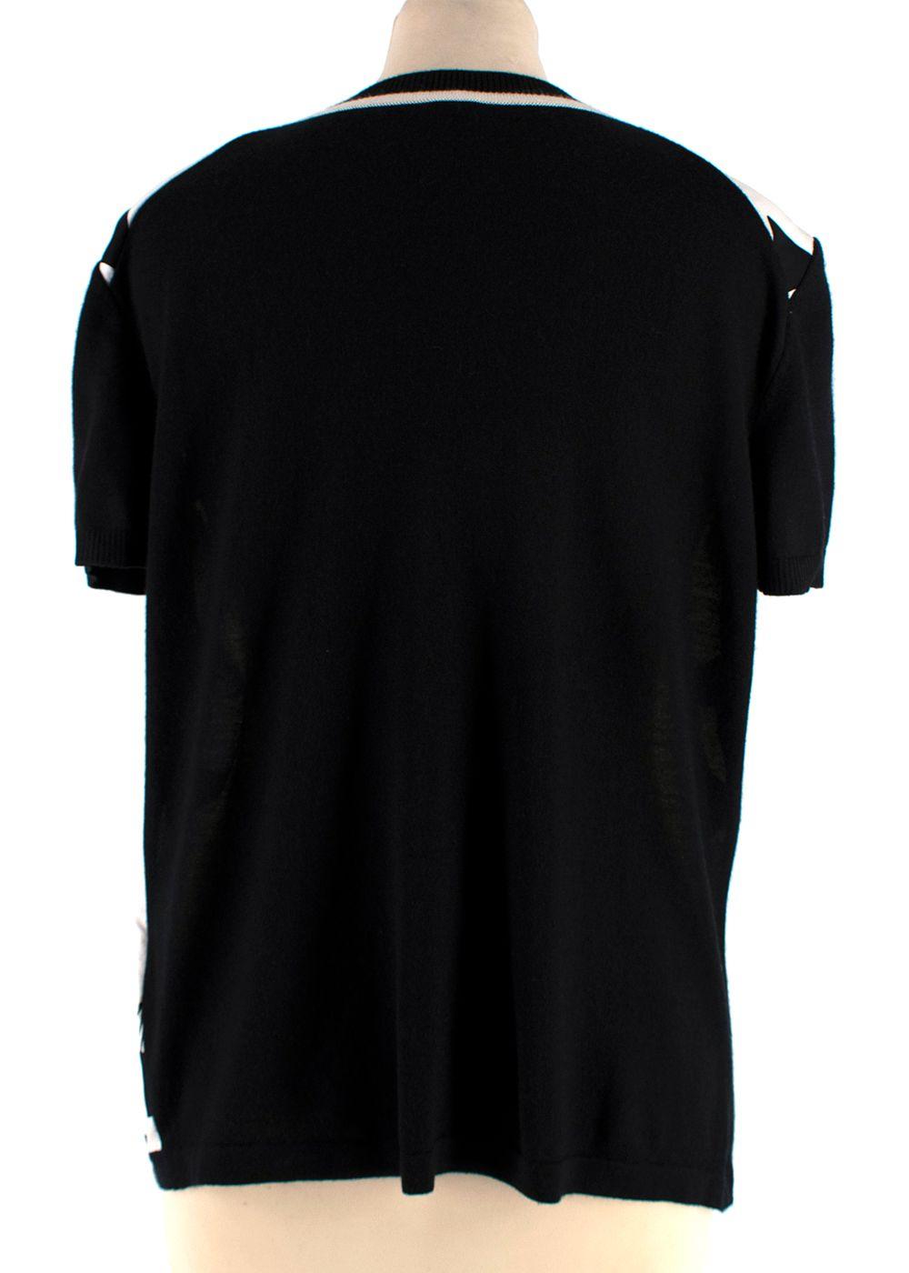 Hermes Black and White Printed Silk Twill Top