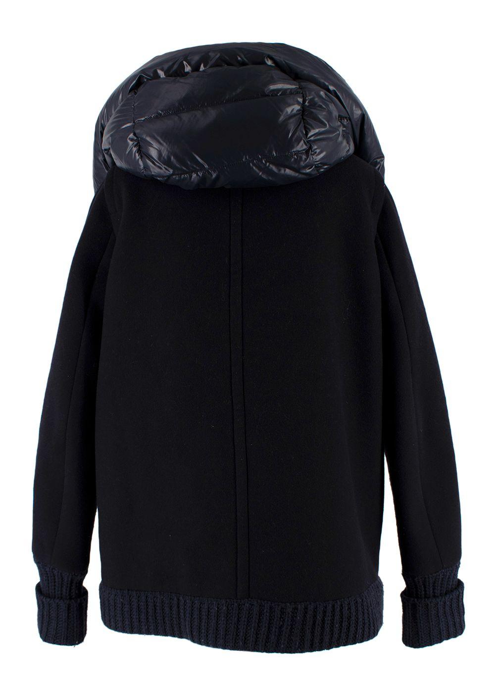 Moncler Navy Cerdus Wool Puffer Coat