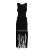 Sandro  Fringed Knit Midi Dress