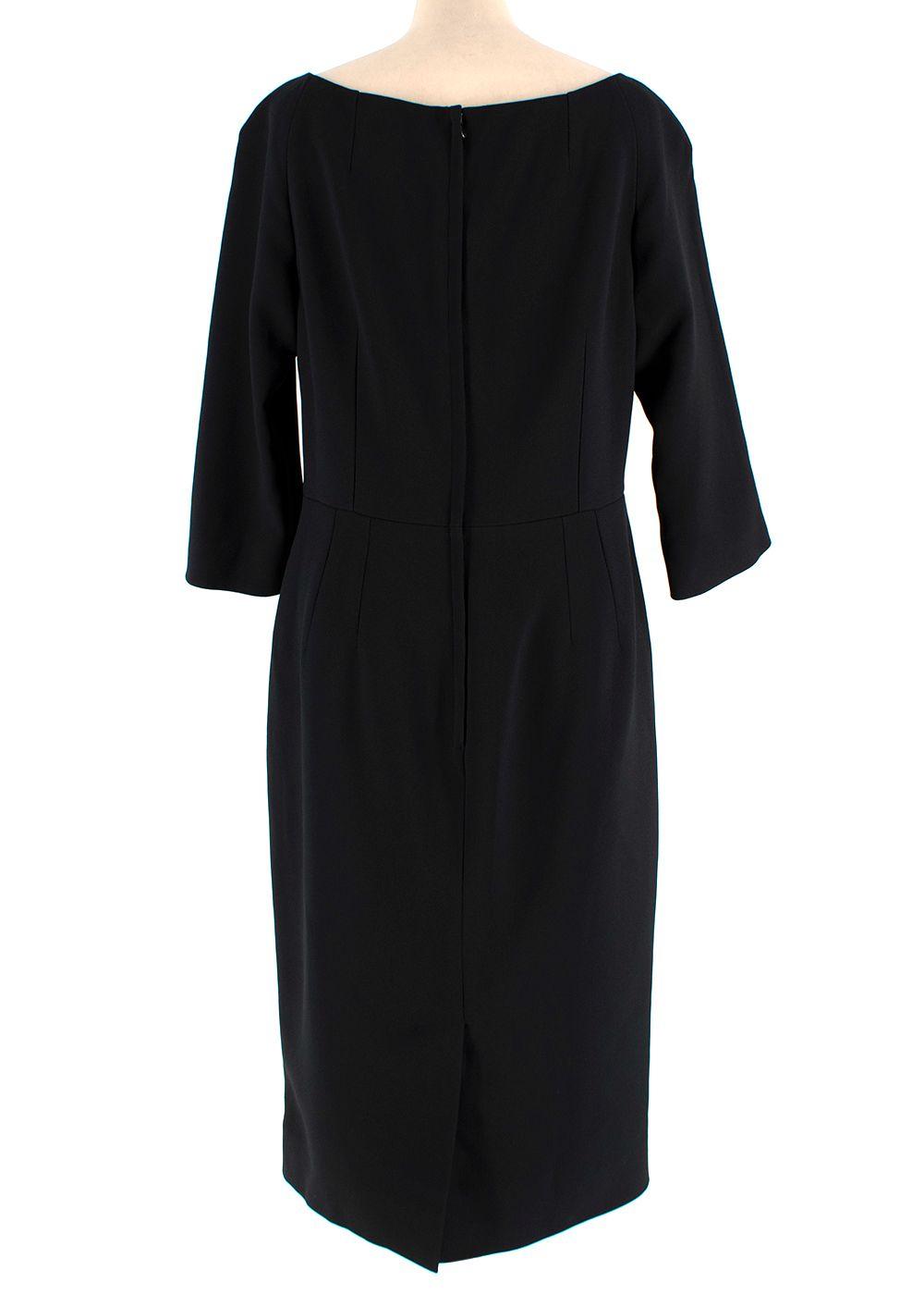 Dolce & Gabbana Black Cropped Sleeve Midi Dress