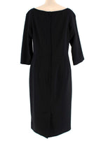 Dolce & Gabbana Black Cropped Sleeve Midi Dress
