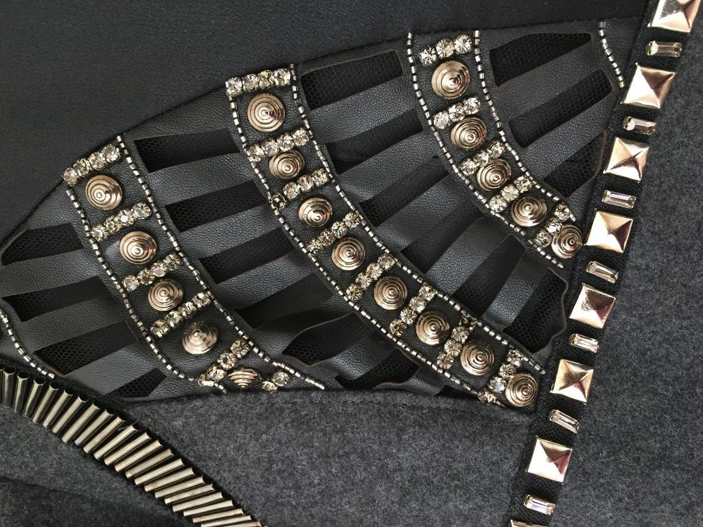 Alberta Ferretti Grey Embellished Silk Dress