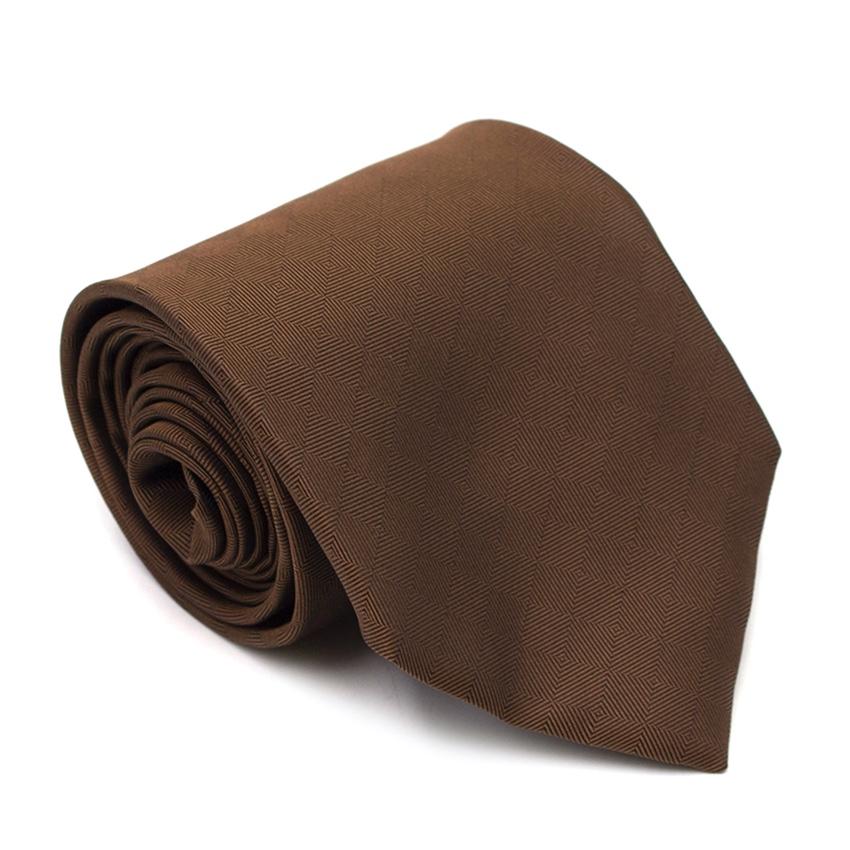 Albert Goldberg Brown Silk Sheen Tie
