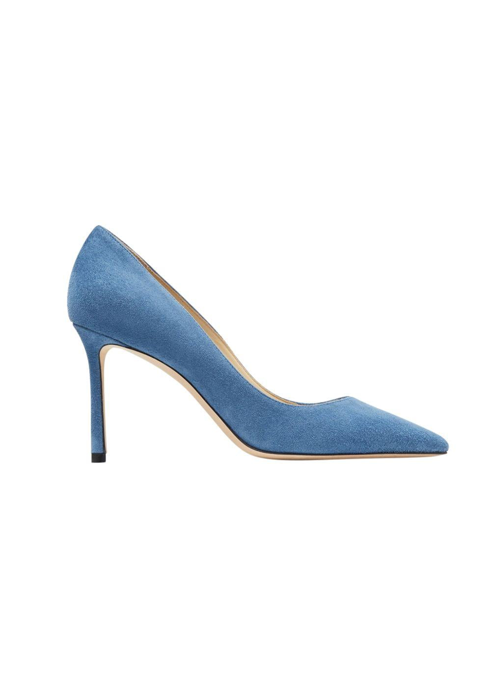 Romy 85 Blue Suede Pumps