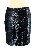 Alexander Terekhov Teal and Purple Sequin Mini Skirt