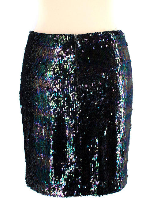 Alexander Terekhov Teal and Purple Sequin Mini Skirt